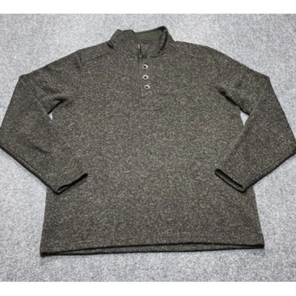 Red Head Sweater Mens XL Gray Quarter Snap Pullover 100% Polyester Outdoors